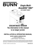 Bunn Single Multi-BrewWISE DBC Specifications