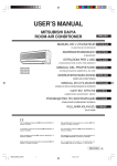 Mitsubishi Daiya SRK28HB User`s manual