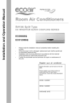 Eco Air ECO1206SQ Installation manual