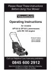 Mountfield HP164 Operating instructions