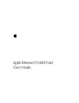 Apple Ethernet CS Twisted-Pair Card User`s guide