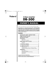 Roland DB-500 Owner`s manual