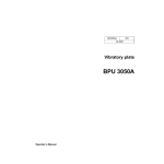 Wacker Neuson BPU 3050A Operator`s manual