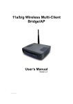 EnGenius 11b/g Wireless Outdoor Multi-Client Bridge/AP User`s manual