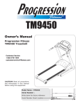 Progression Fitness TM9450 Owner`s manual