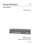 Extron electronics MPX 423 A Operating instructions