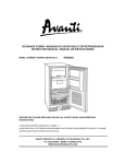Avanti IM3202SS Instruction manual