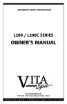 Vita Spa Spa Owner`s manual