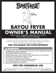 Bayou Classic 700-709 Owner`s manual