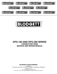 Blodgett DFG-100 Repair manual