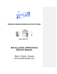 Excalibur Water Systems EWR 5075 Service manual