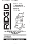 RIDGID WD1851EX0 Owner`s manual