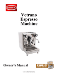 Chris Coffee Service Vetrano Owner`s manual