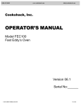 Cookshack 150 Operator`s manual