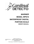 Cardinal Detecto MARINER WPS10 Owner`s manual