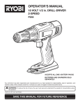 Ryobi P203 Operator`s manual