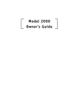 Model 2000 Owner`s Guide