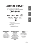 Alpine CDA-9884E Owner`s manual