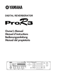 Yamaha ProR3 Owner`s manual