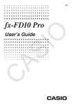 Casio fx-FD10 Pro User`s guide