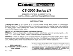CrimeStopper CS-2000.III Operating instructions