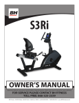 BH FITNESS S3Ri Owner`s manual