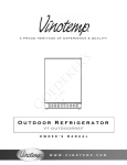 Vinotemp VT-OUTDOORREF Operating instructions
