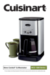 Cuisinart DCC 1200 - Brew Central Coffeemaker Specifications
