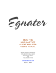 Egnater MOD 100 User`s manual