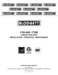 Blodgett CBTR Specifications