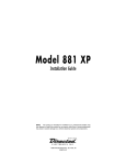 Directed Electronics 881XP Installation guide