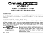 CrimeStopper CS-2009 Operating instructions