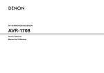 Denon 1708 - AVR AV Receiver Owner`s manual