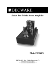 Decware SE84CS Owner`s manual