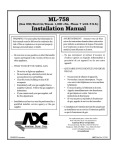 American Dryer Corp. ML-758 Installation manual