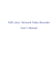 Axis 262+ User`s manual