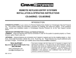 CrimeStopper CS-8801SE Operating instructions