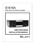 Elan S1616A Installation manual