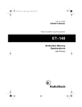 Radio Shack ET-148 Owner`s manual
