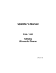 Branson DHA-1000 Operator`s manual
