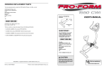 ProForm 1550cwi User`s manual