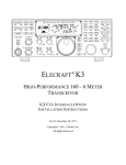 ELECRAFT KRX3 Owner`s manual
