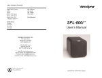 Velodyne CHT-12R - REV D User`s manual