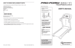 Pro-Form 560 HR User`s manual