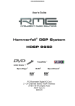 RME Audio Hammerfall Hammerfall DSP System User`s guide