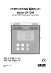 EUTECH INSTRUMENTS ALPHA PH1000 PHORP CONTROLLERTRANSMITTER Instruction manual