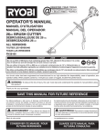 Ryobi RY28160 Operator`s manual