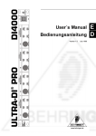 Behringer ULTRA-DI PRO DI4000 User`s manual