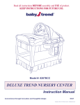 Baby Trend DELUXE TREND NURSERY CENTER 8207BCC Instruction manual