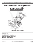 Cub Cadet 769-03268 Operator`s manual